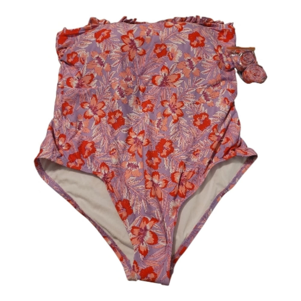 Draper James Pink and Purple Floral One Piece Swimsuit Size 2x